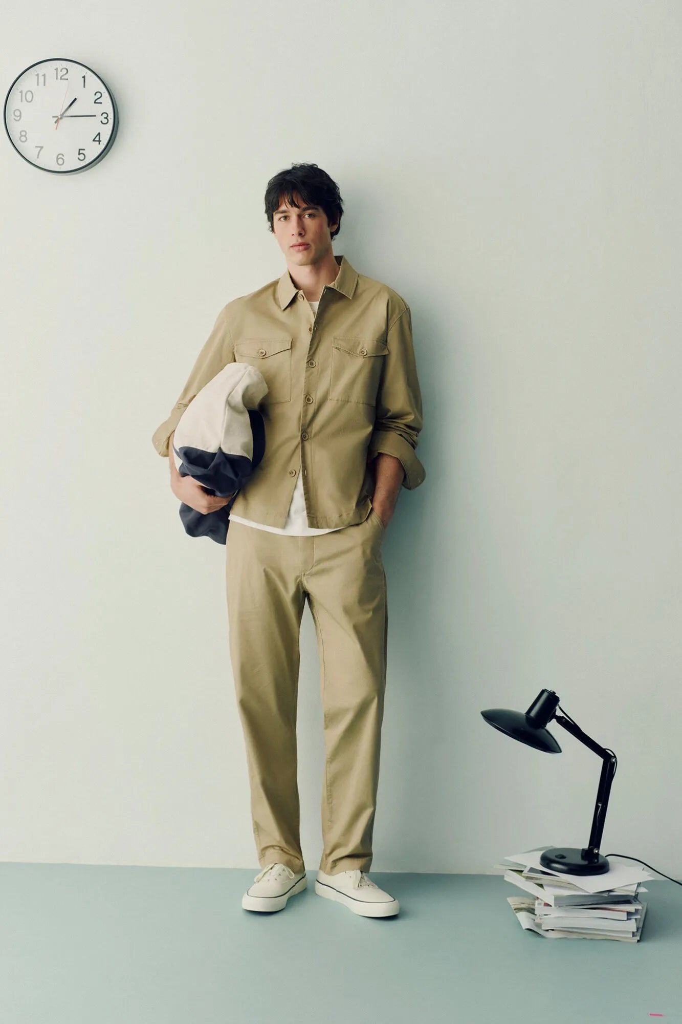 Springfield Beige Men Lightweight Pockets Overshirt Fit Overshirt SKU: 1503549_51 Image 01