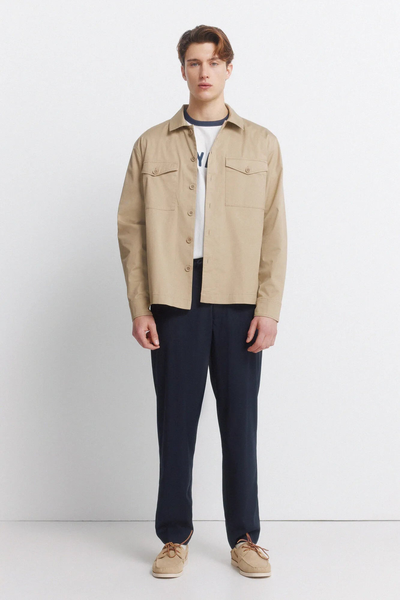 Springfield Beige Men Lightweight Pockets Overshirt Fit Overshirt SKU: 1503549_51 Image 05