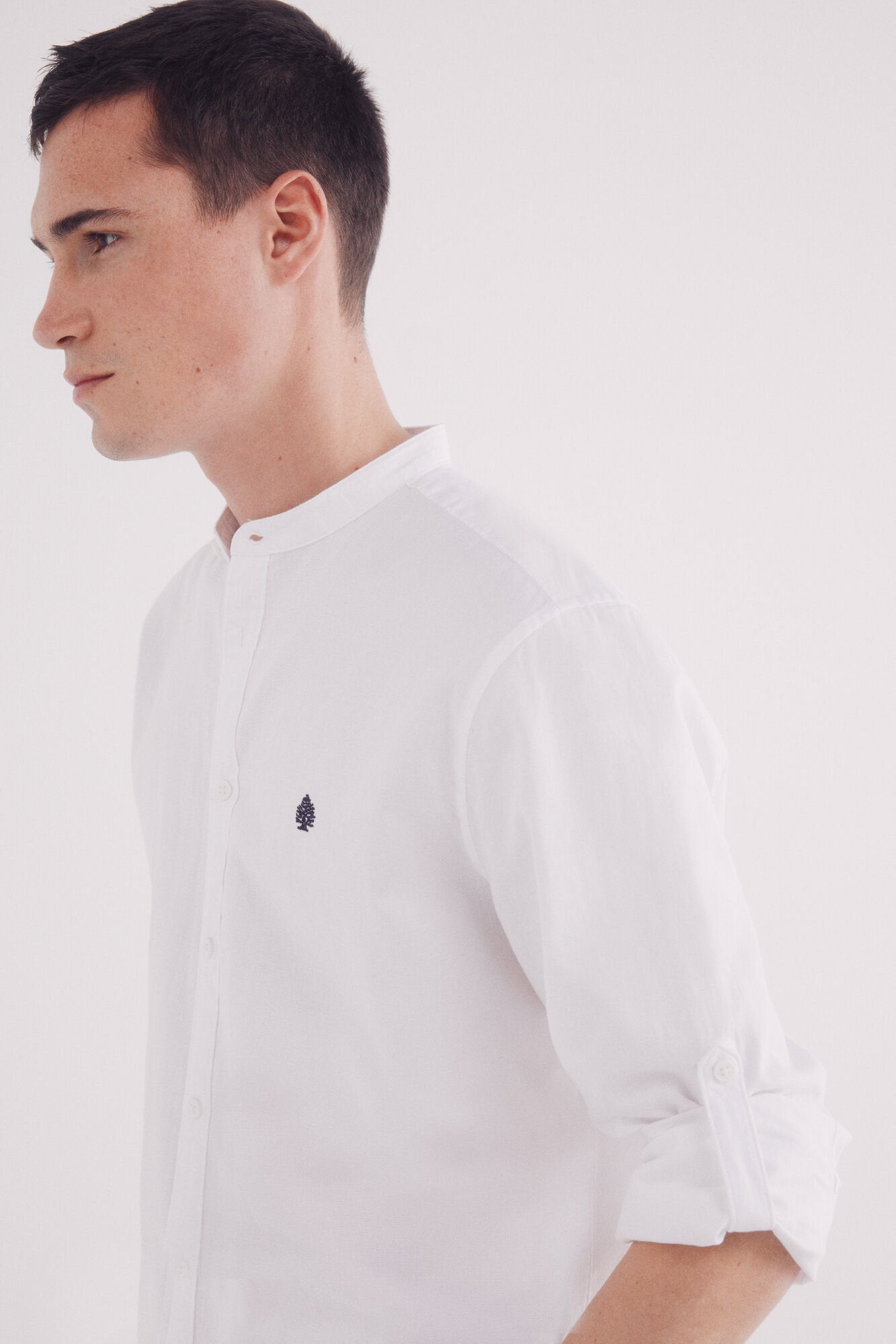 Springfield_Two-Tone Structured Mao Shirt_1509826_99_02