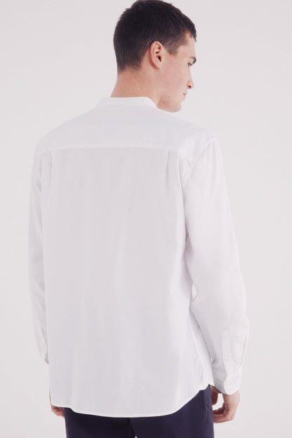 Springfield_Two-Tone Structured Mao Shirt_1509826_99_03