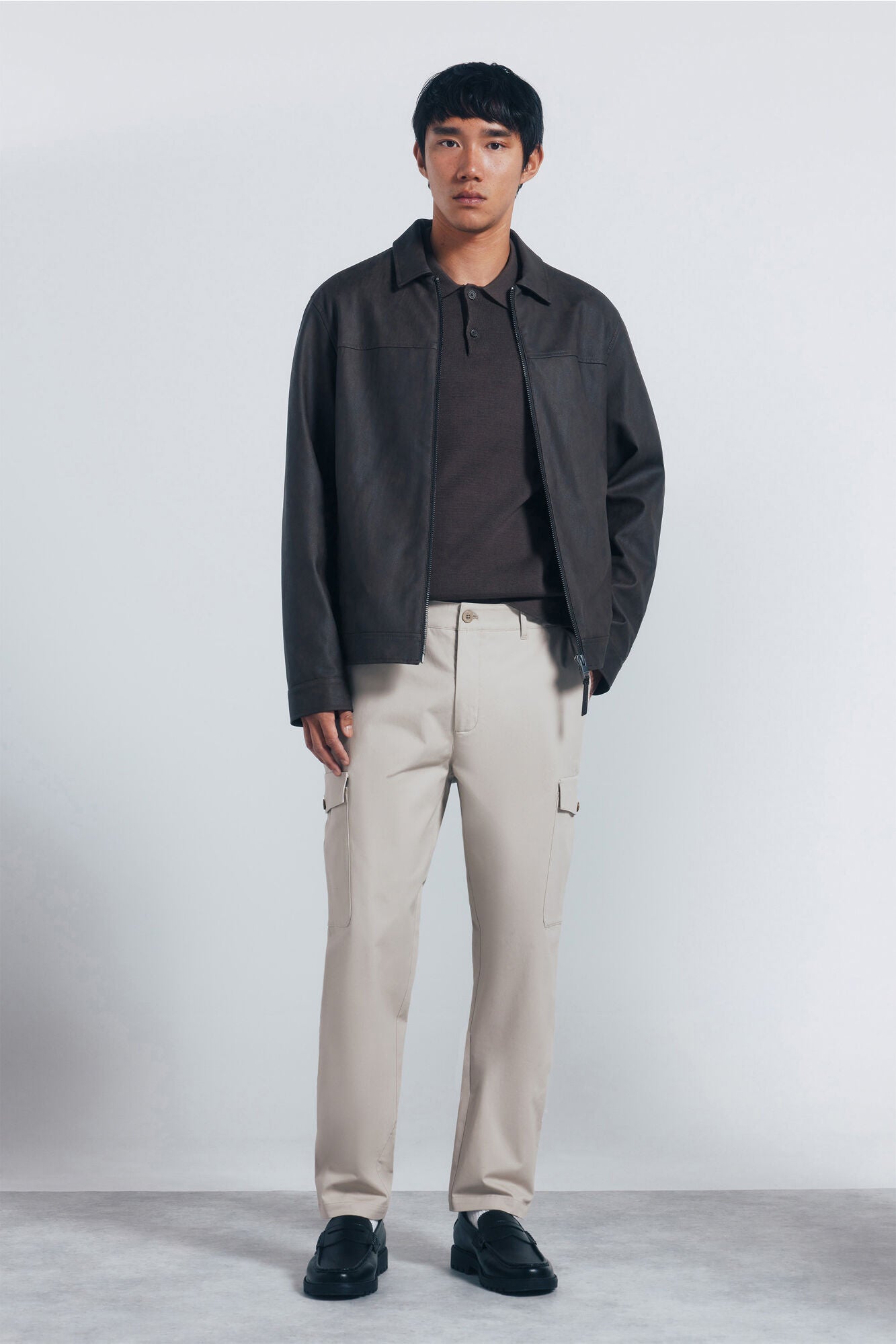 Springfield_Sand_Slim Fit Cargo Trousers_1552725_38_01