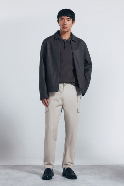 Springfield_Sand_Slim Fit Cargo Trousers_1552725_38_01
