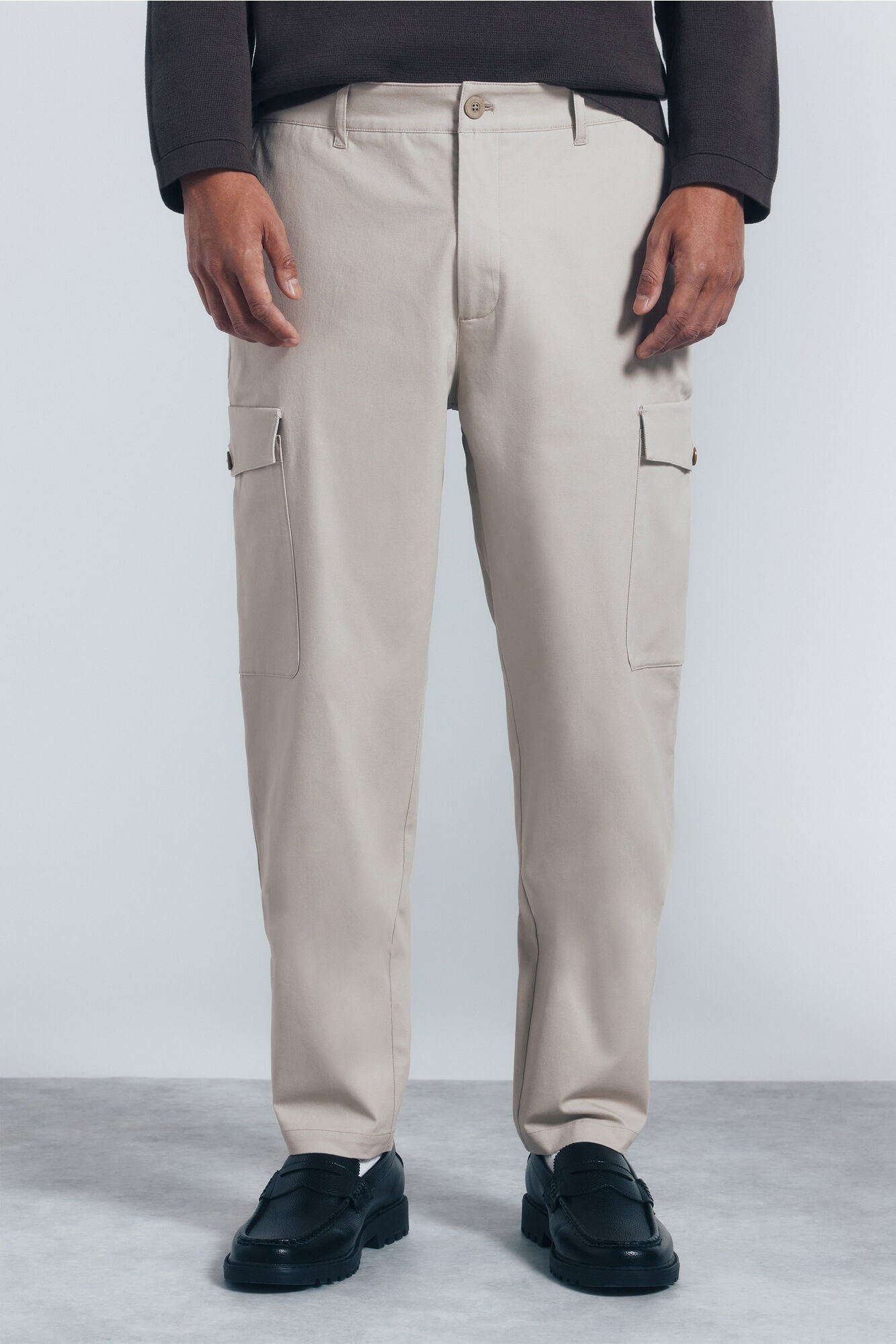 Springfield_Sand_Slim Fit Cargo Trousers_1552725_38_02