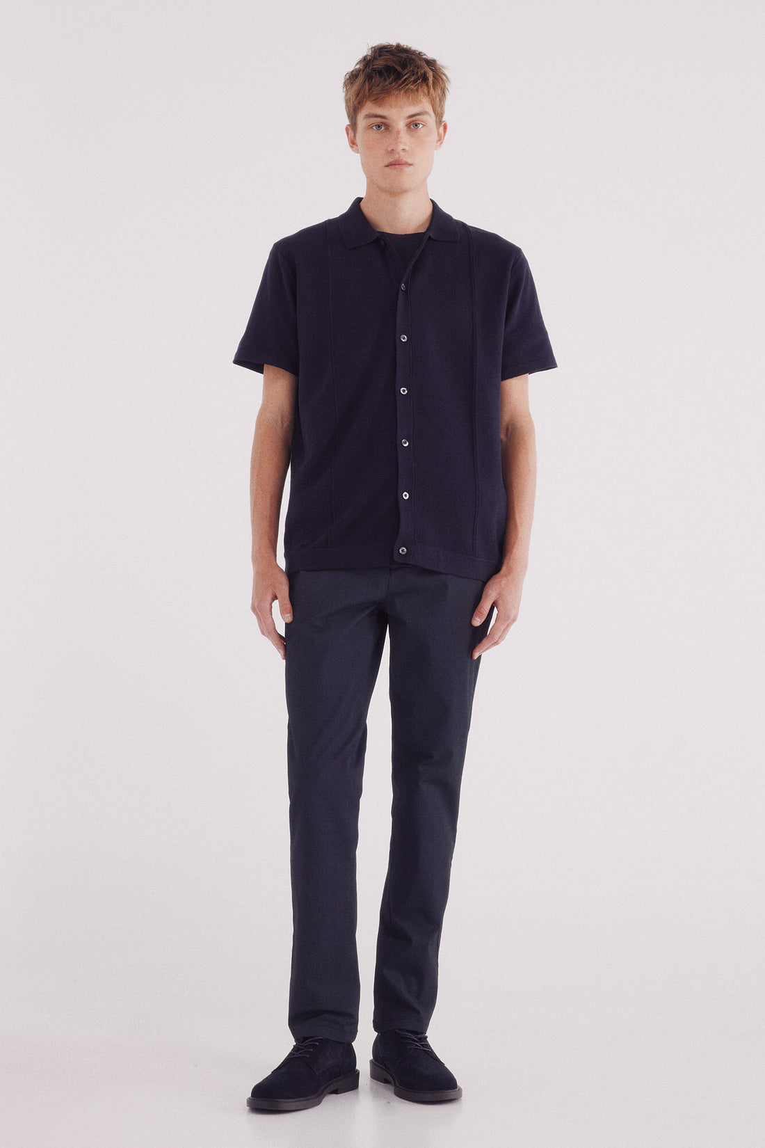 Springfield_Blue_Slim Fit Micro-Printed Chinos Pants_1552727_10_01