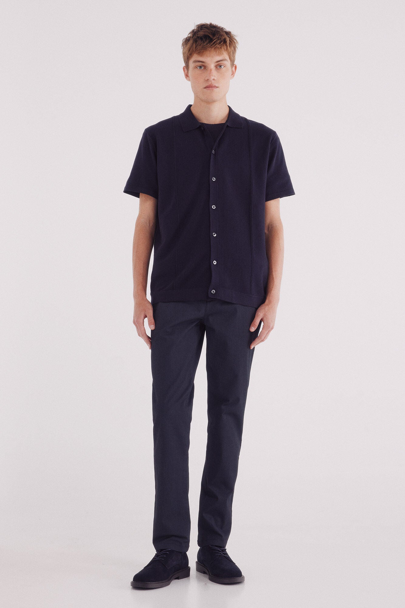 Springfield_Blue_Slim Fit Micro-Printed Chinos Pants_1552727_10_01