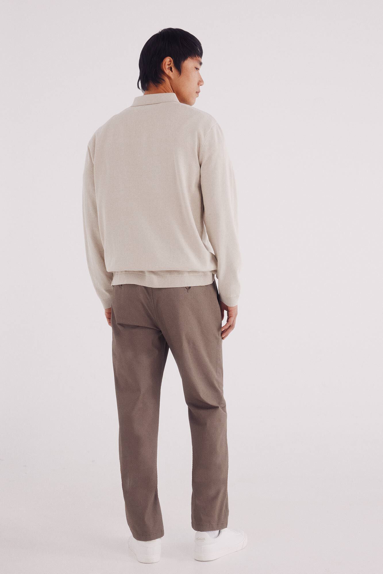 Springfield_Brown_Slim Fit Micro-Printed Chinos Pants_1552727_35_05