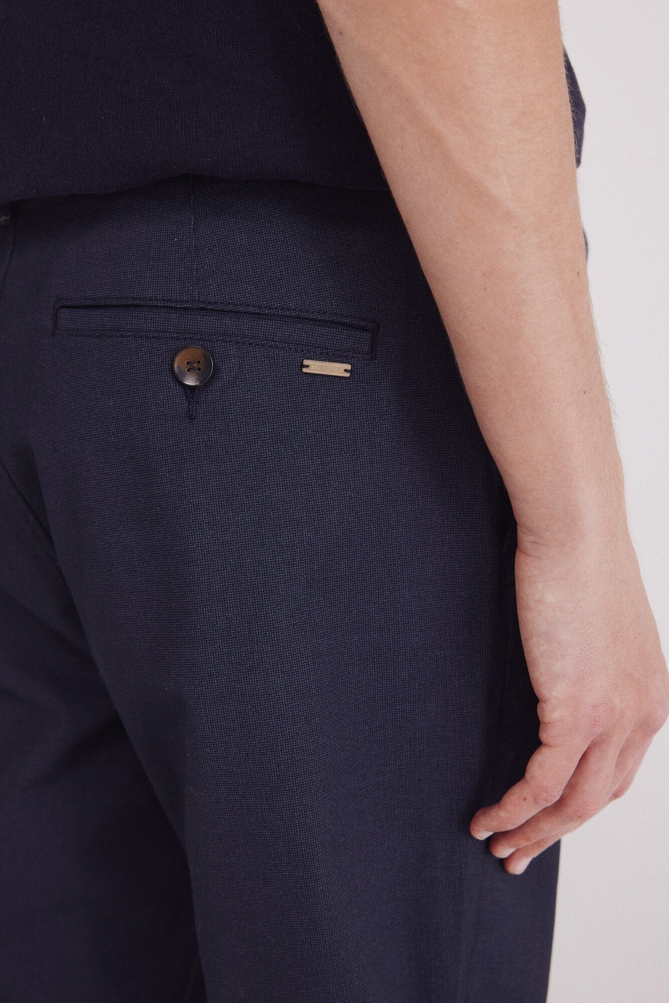 Springfield_Blue_Slim Fit Micro-Printed Chinos Pants_1552727_95_05