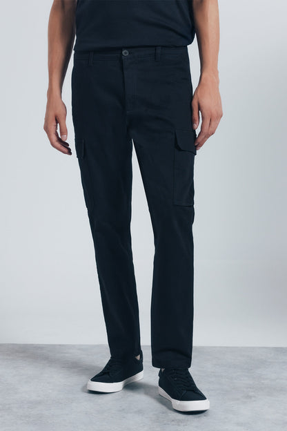 Springfield_Black_Slim Fit Cargo Trousers_1552730_01_02