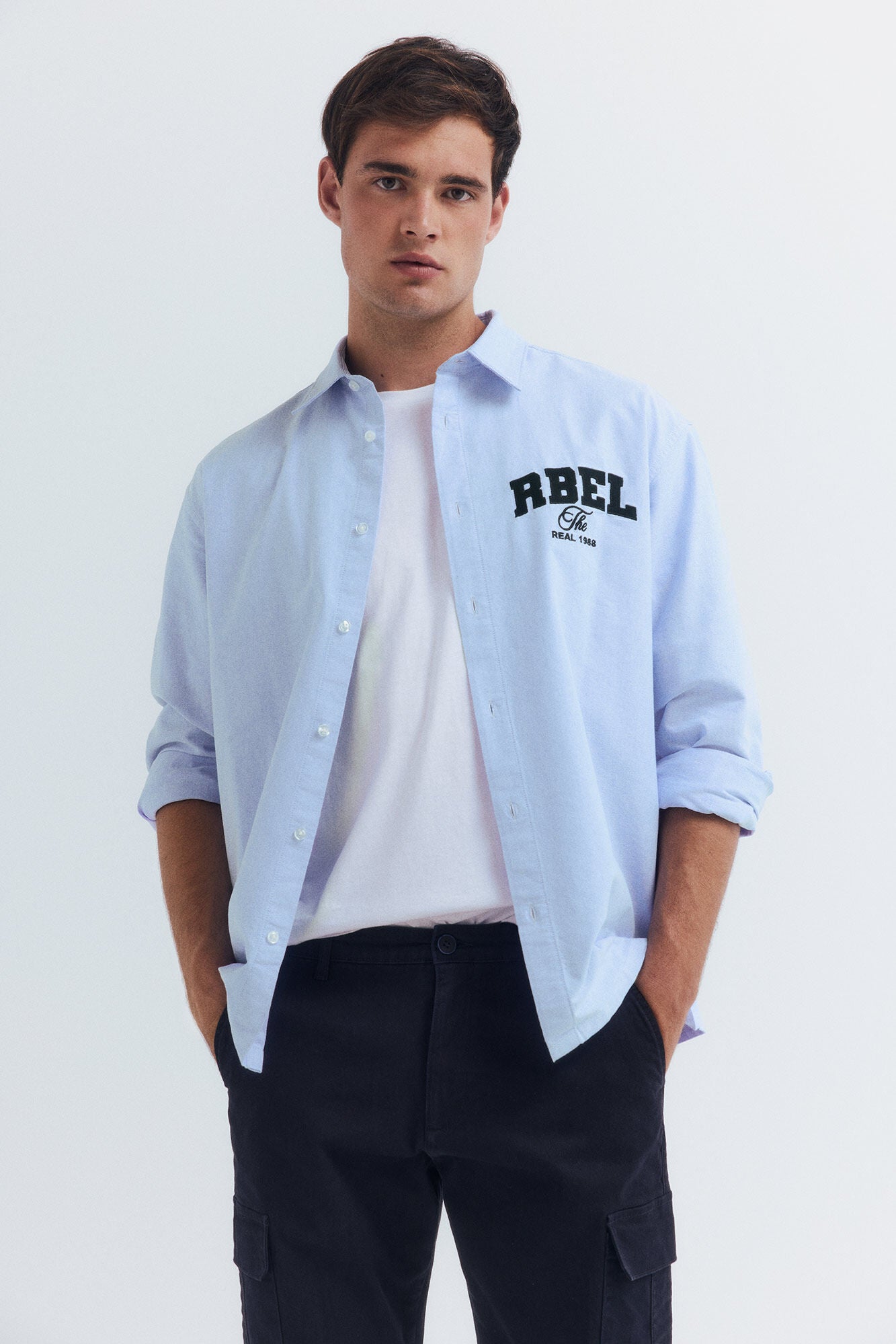 Springfield_Navy_Slim Fit Cargo Trousers_1552730_10_03