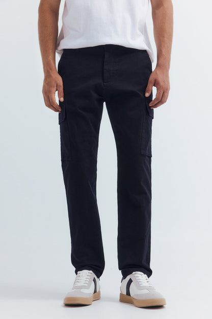 Springfield_Navy_Slim Fit Cargo Trousers_1552730_10_04