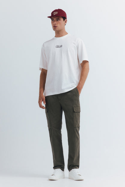 Springfield_Light_Khaki_Slim Fit Cargo Trousers_1552730_93_01