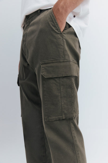 Springfield_Light_Khaki_Slim Fit Cargo Trousers_1552730_93_02