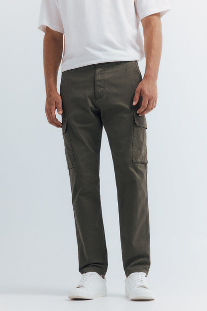 Springfield_Light_Khaki_Slim Fit Cargo Trousers_1552730_93_04