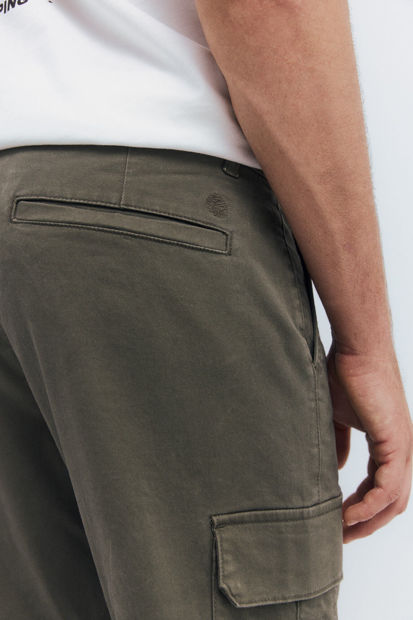 Springfield_Light_Khaki_Slim Fit Cargo Trousers_1552730_93_06