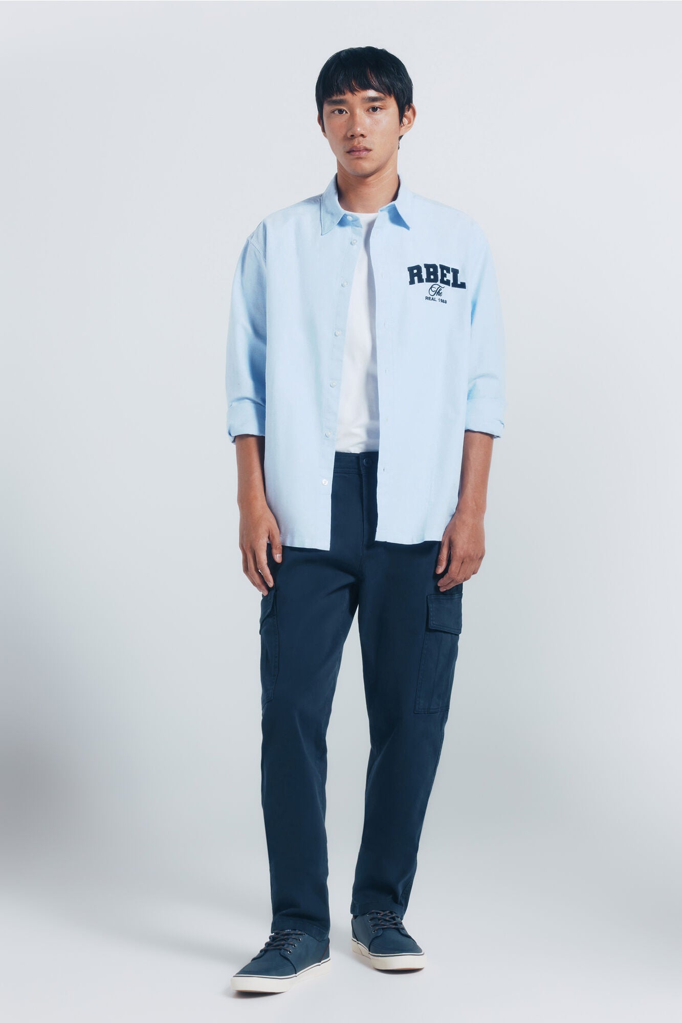 Springfield_Dark_Blue_Slim Fit Casual Cargo Pants_1552733_11_01