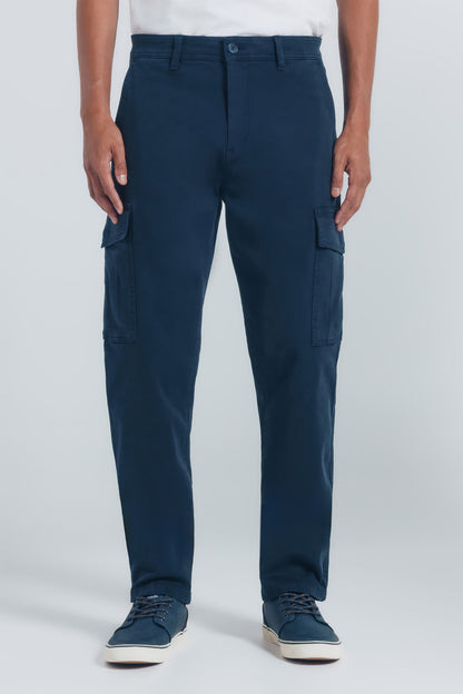 Springfield_Dark_Blue_Slim Fit Casual Cargo Pants_1552733_11_02