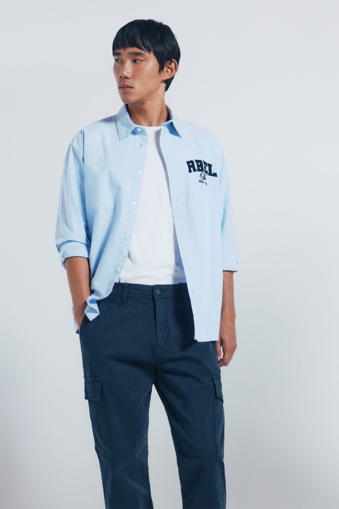 Springfield_Dark_Blue_Slim Fit Casual Cargo Pants_1552733_11_03