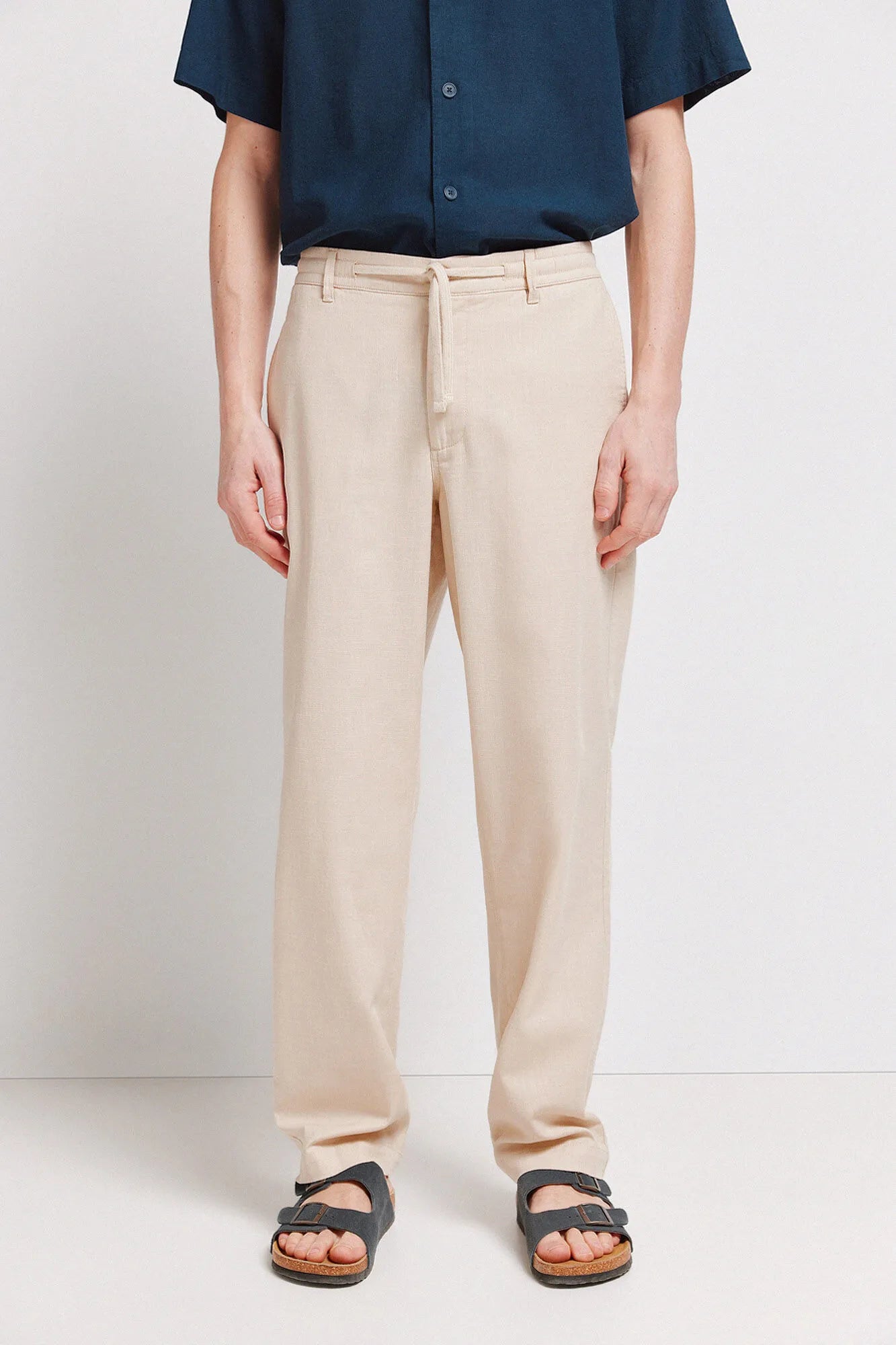 Springfield Beige Men Dobby Straight Fit Trousers SKU: 1553715_38 Image 02