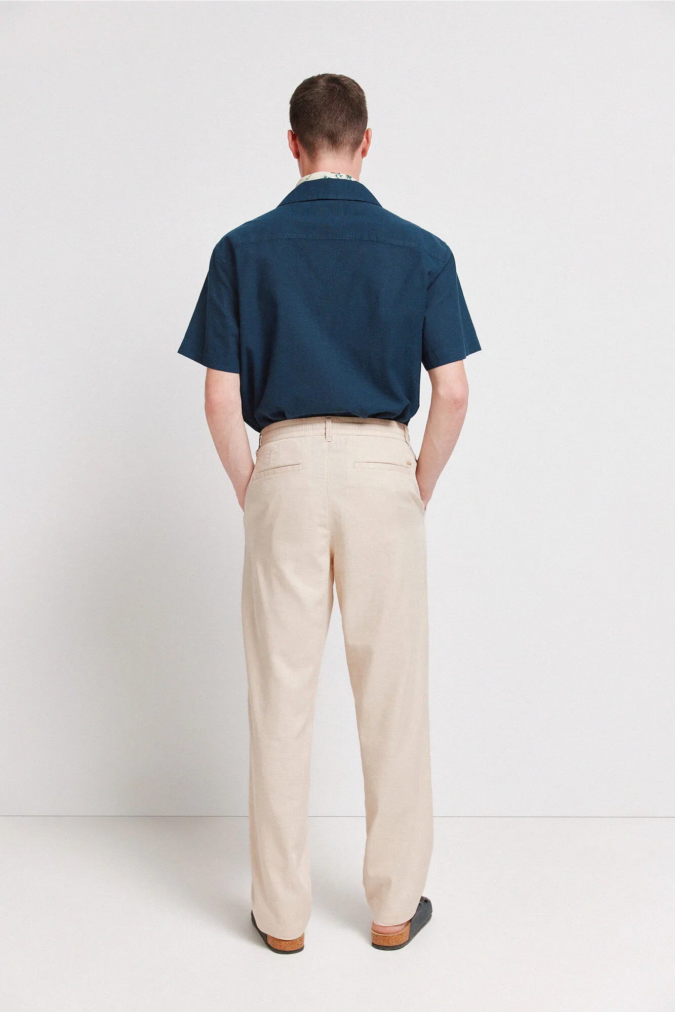 Springfield Beige Men Dobby Straight Fit Trousers SKU: 1553715_38 Image 04