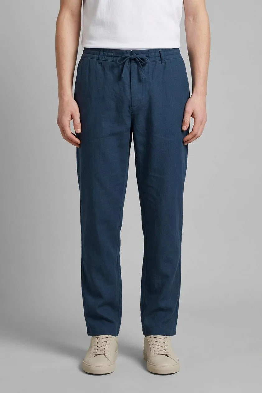 Springfield Blue Men Linen Comfort Fit Chinos SKU: 1553717_11 Image 00