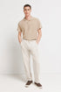 Springfield Beige Men Linen Comfort Fit Chinos SKU: 1553717_51 Image 01