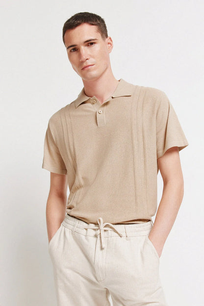 Springfield Beige Men Linen Comfort Fit Chinos SKU: 1553717_51 Image 03