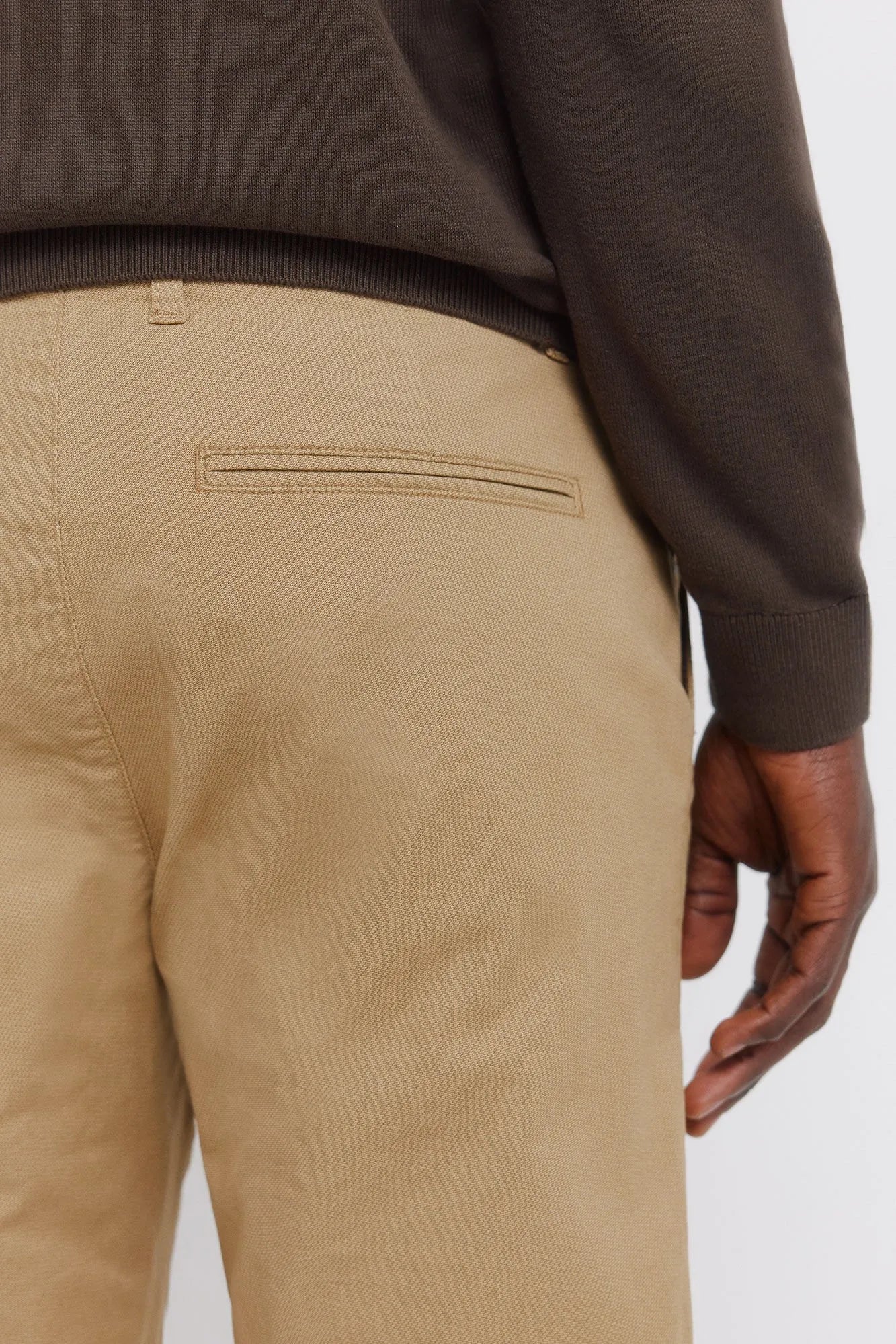 Springfield Beige Men Slim Fit Micro-Print Trousers SKU: 1553720_51 Image 05