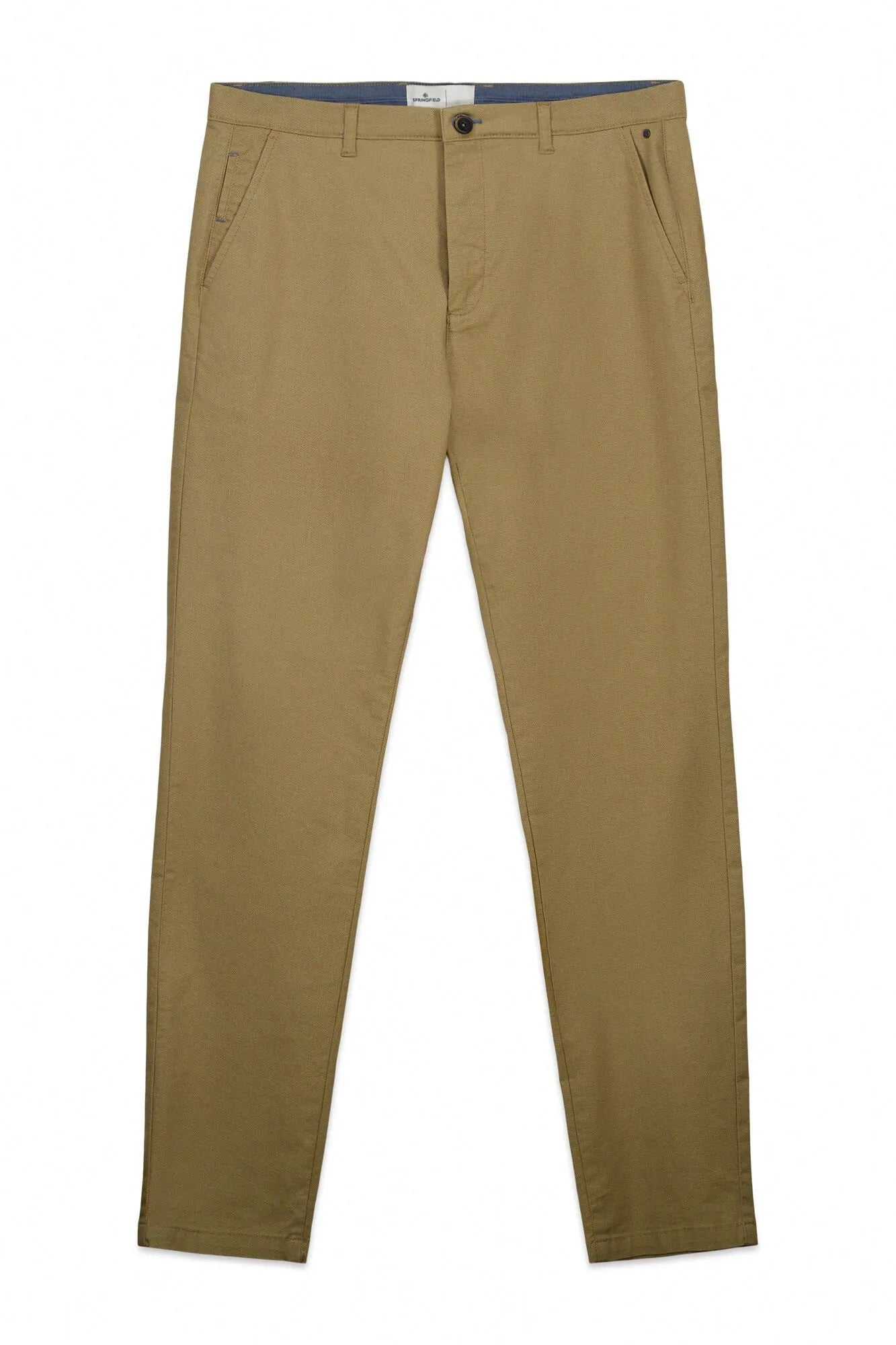 Springfield Beige Men Slim Fit Micro-Print Trousers SKU: 1553720_51 Image 07