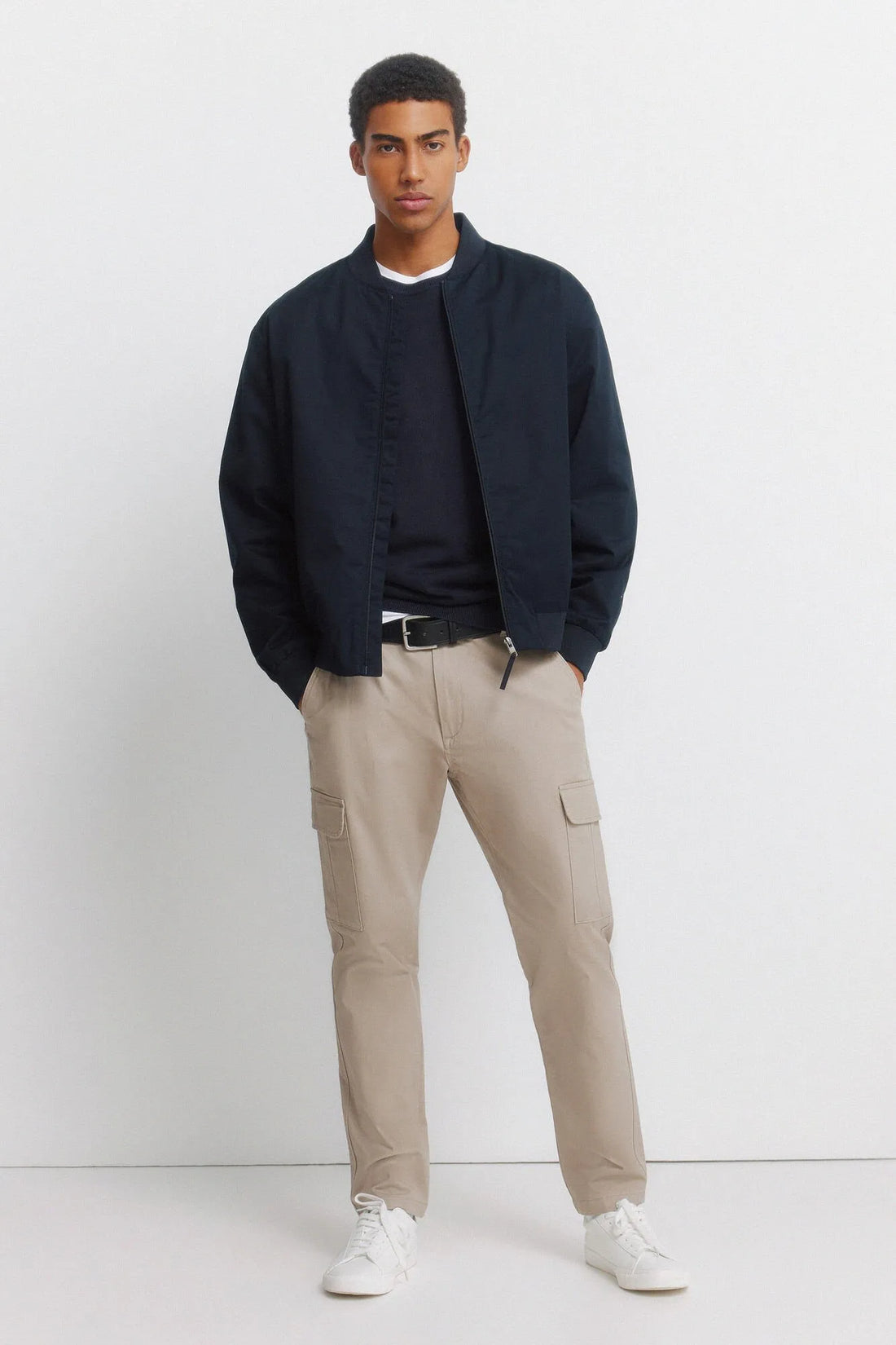 Springfield Beige Men Slim Fit Cargo Comfort Trousers SKU: 1553722_36 Image 01