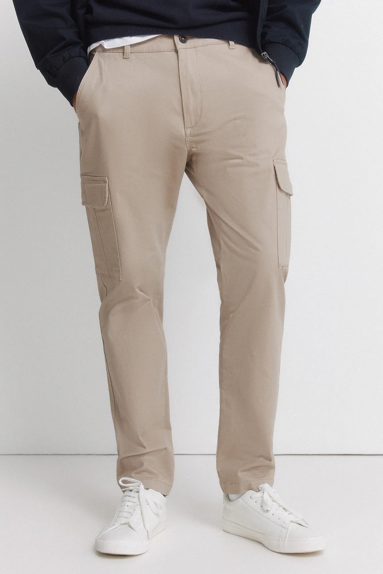 Springfield Beige Men Slim Fit Cargo Comfort Trousers SKU: 1553722_36 Image 02