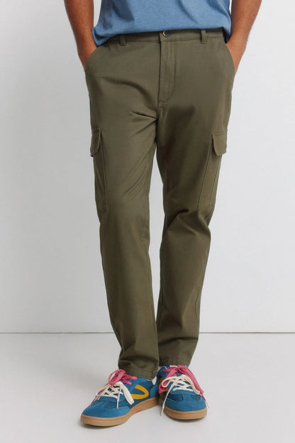 Springfield Khaki Men Slim Fit Cargo Comfort Trousers SKU: 1553722_92 Image 02