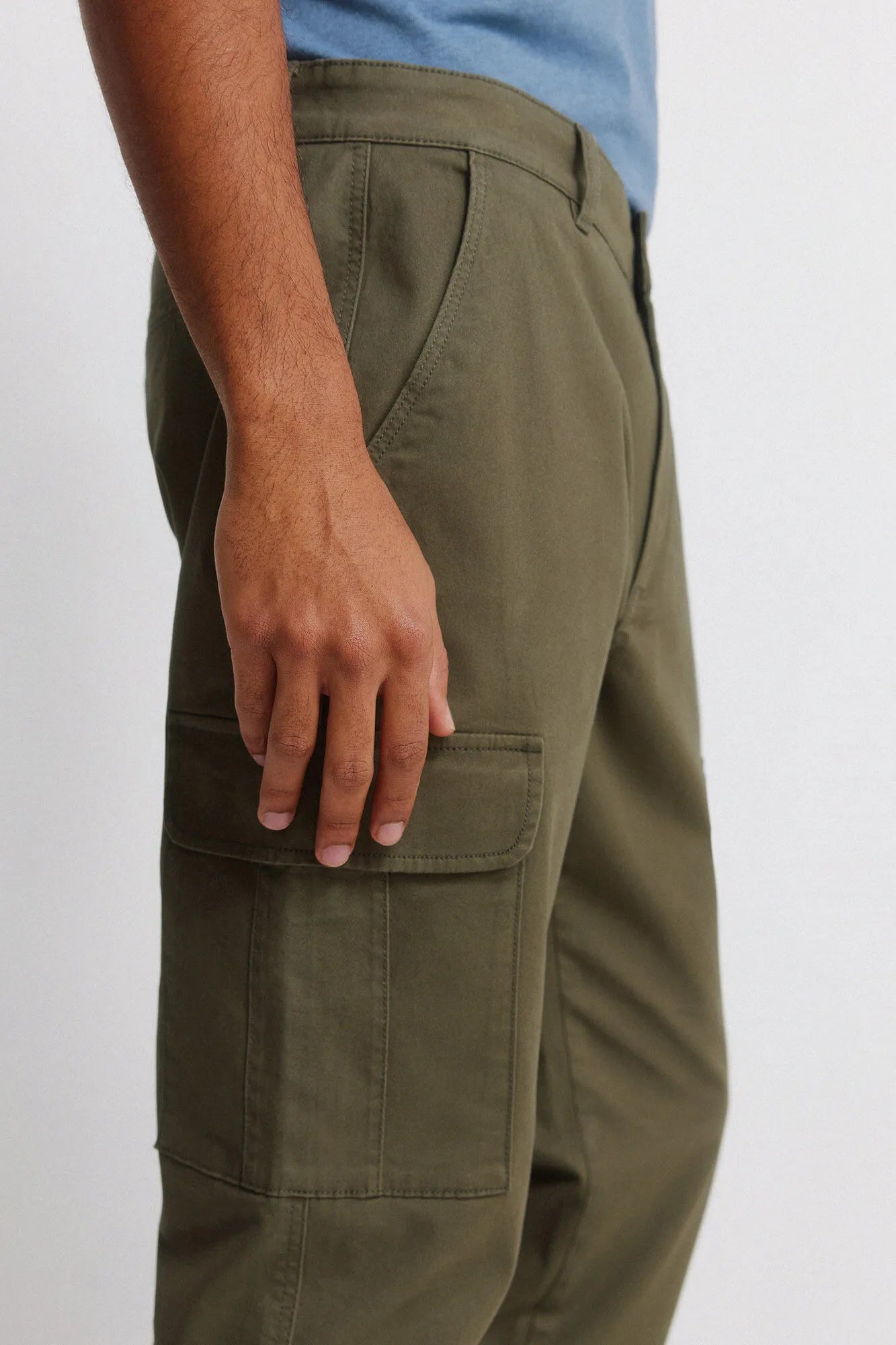 Springfield Khaki Men Slim Fit Cargo Comfort Trousers SKU: 1553722_92 Image 04