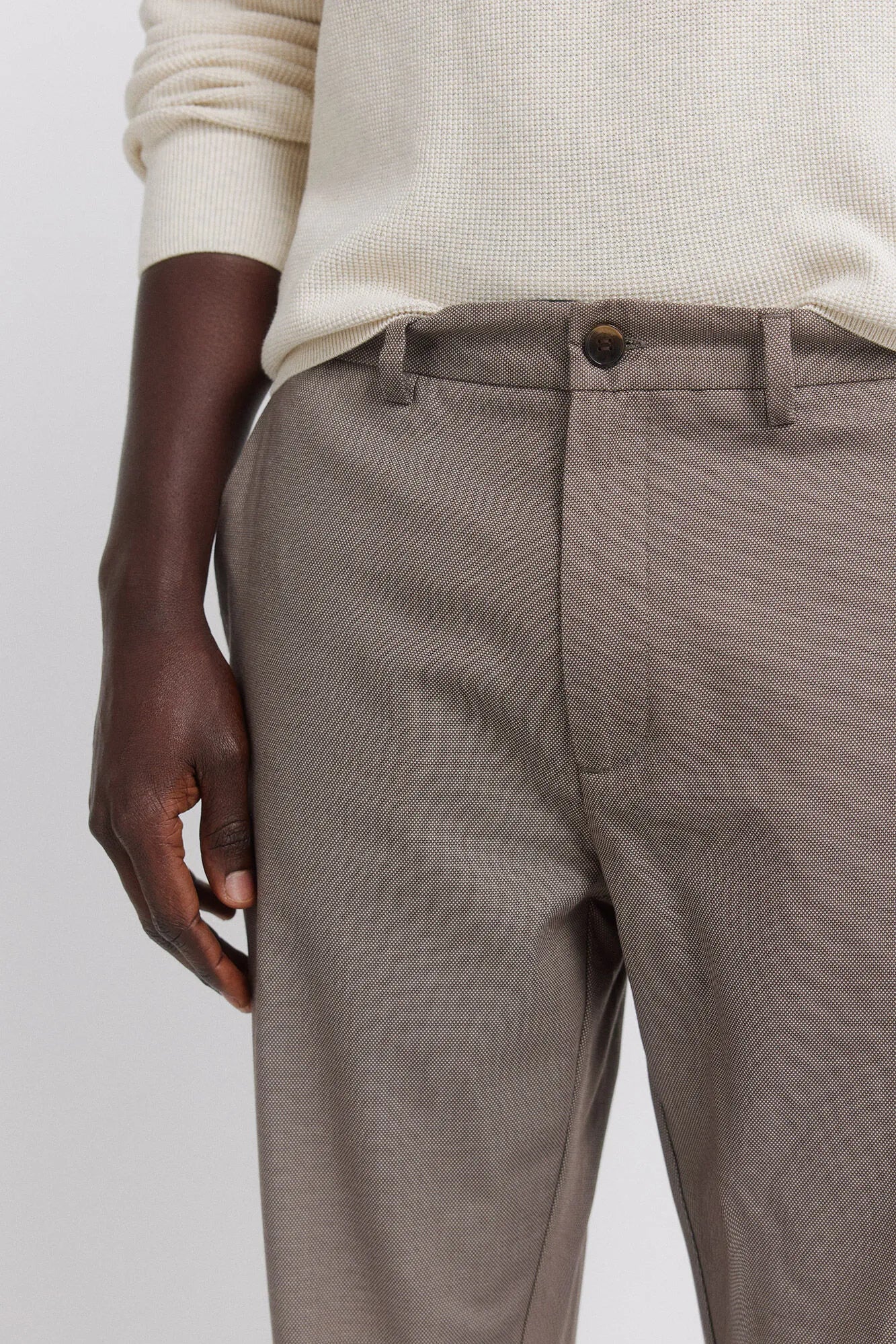 Springfield Brown Men Comfort Fit Chinos Trousers SKU: 1553723_35 Image 05