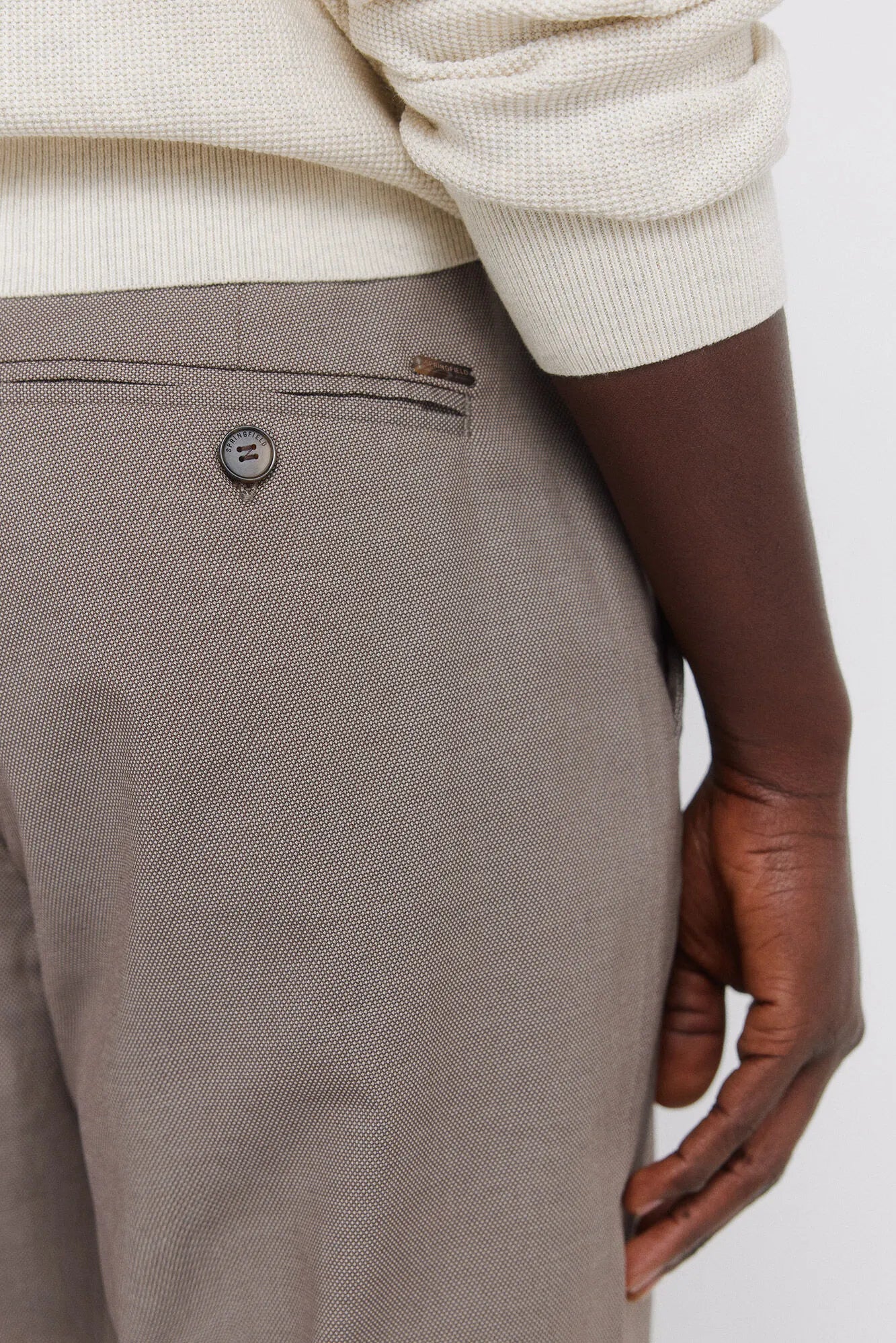 Springfield Brown Men Comfort Fit Chinos Trousers SKU: 1553723_35 Image 06