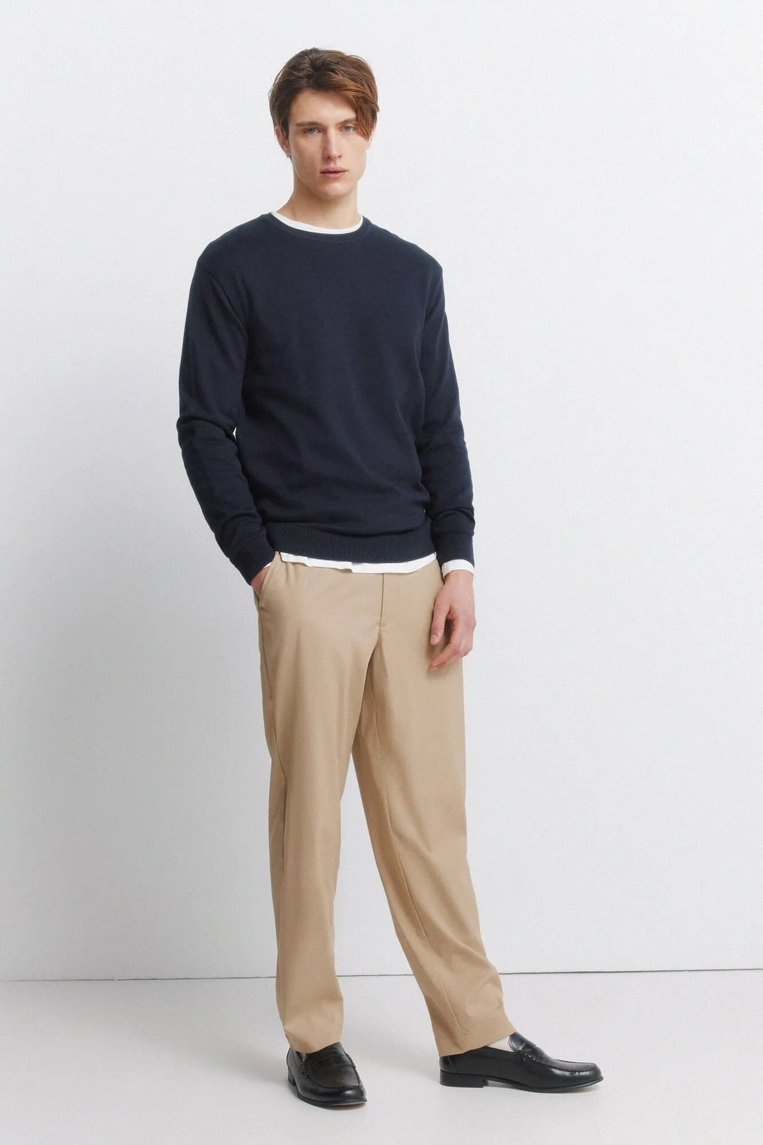 Springfield Beige Men Straight Relaxed Fit Trousers SKU: 1553726_51 Image 01