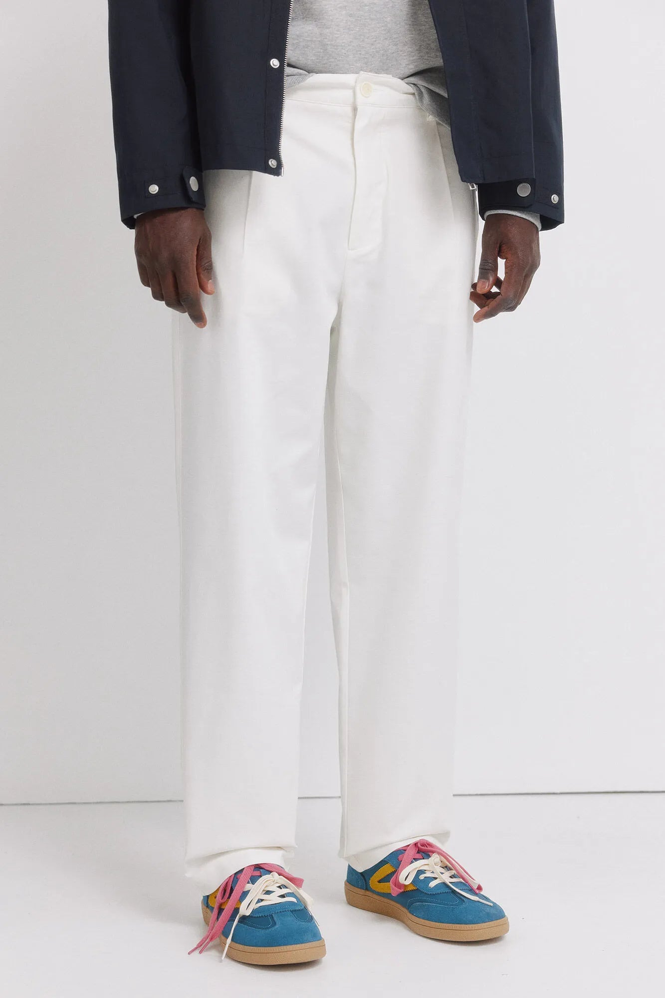 Springfield White Men Relaxed Fit Straight Leg Trousers SKU: 1553727_96 Image 02