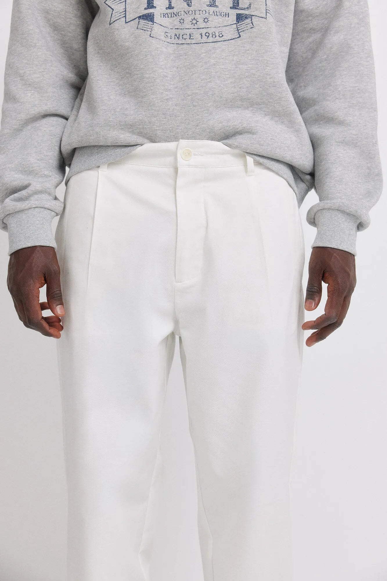 Springfield White Men Relaxed Fit Straight Leg Trousers SKU: 1553727_96 Image 05