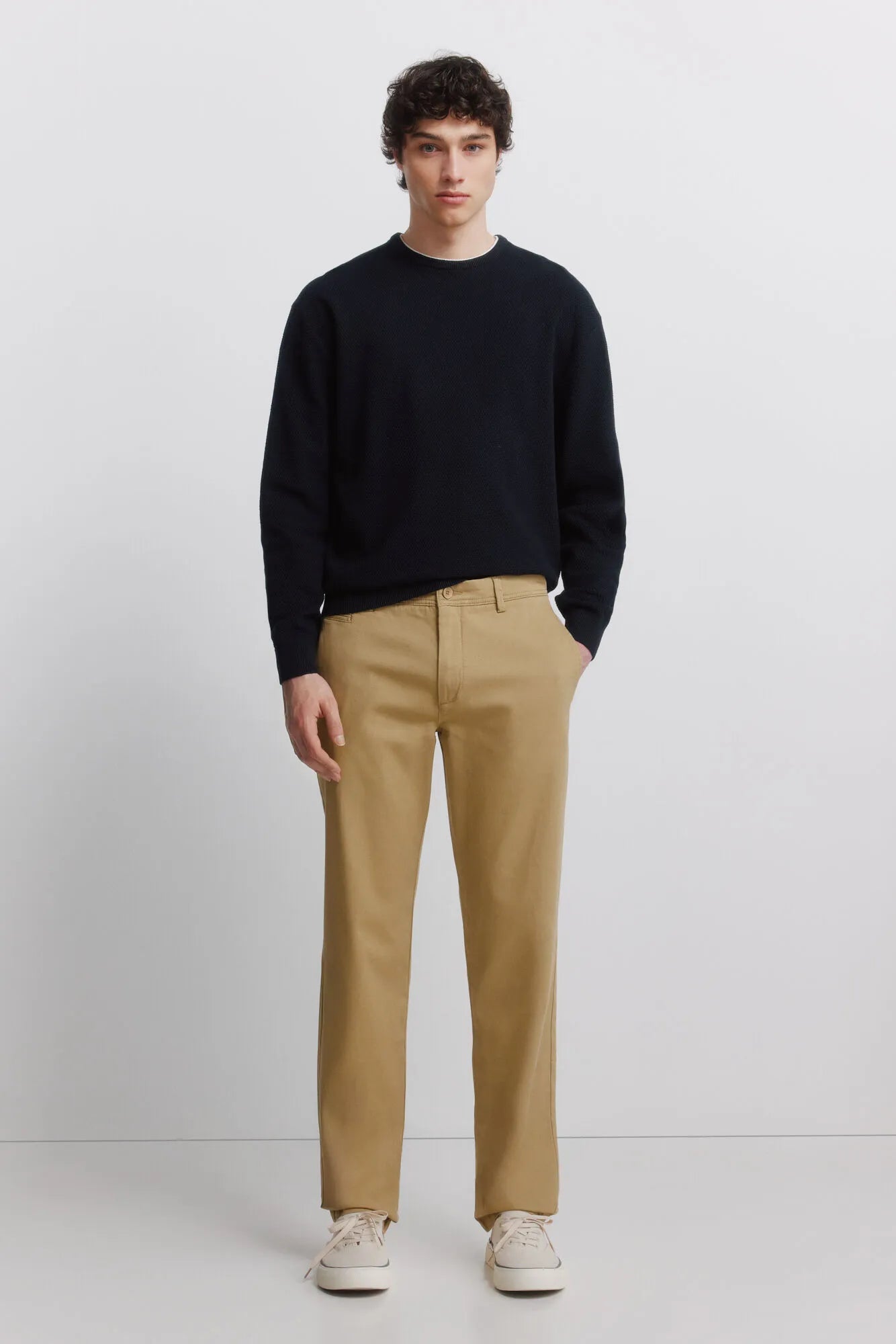 Springfield Beige Men Regular Fit Chinos SKU: 1553733_54 Image 01