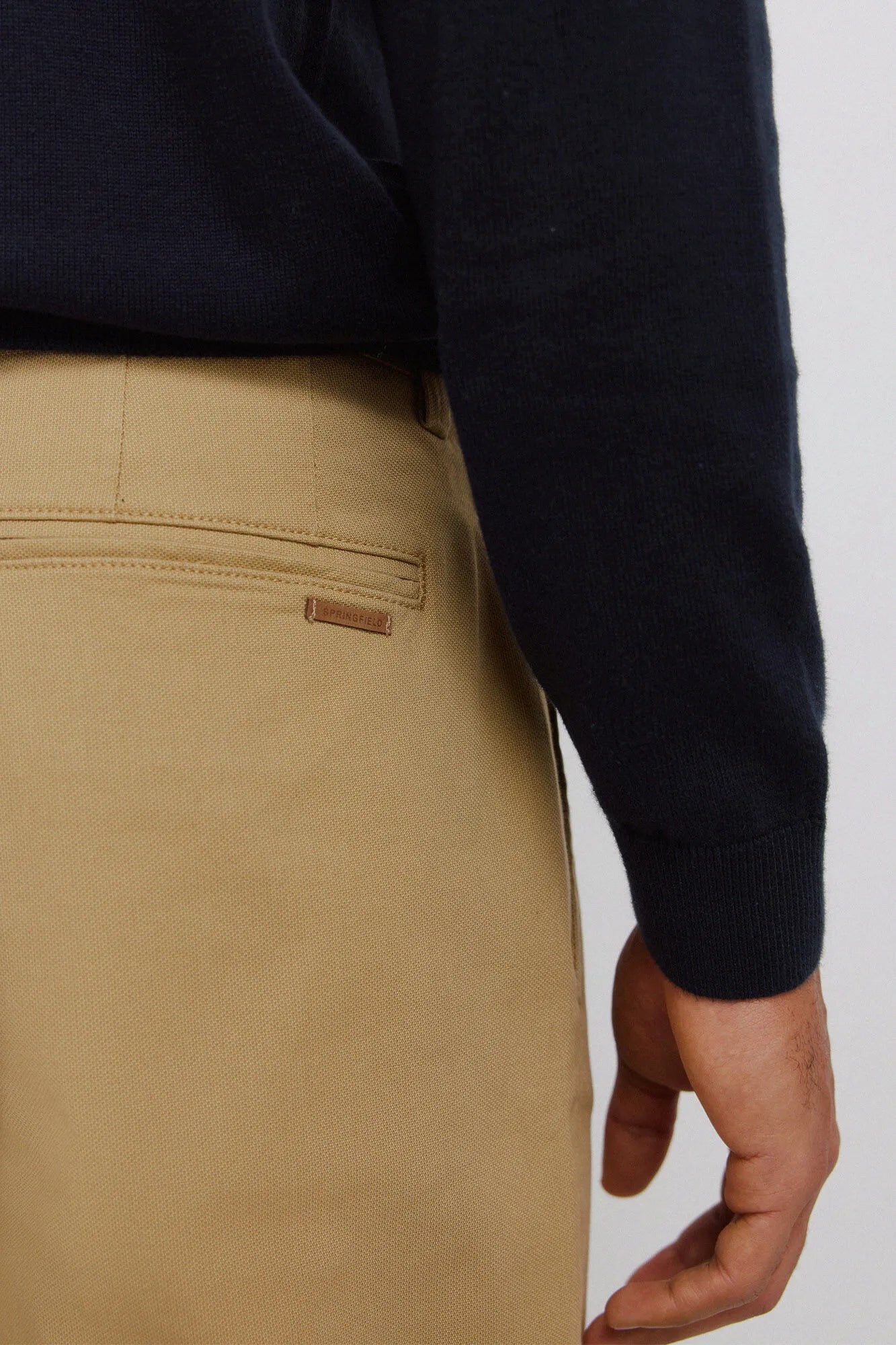 Springfield Beige Men Regular Fit Chinos SKU: 1553733_54 Image 06