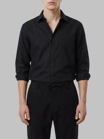Springfield Black Men Linen Comfort Fit Chinos SKU: 1553735_01 Image 00