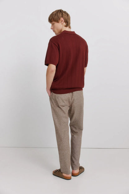 Springfield Beige Men Linen Comfort Fit Chinos SKU: 1553735_37 Image 06