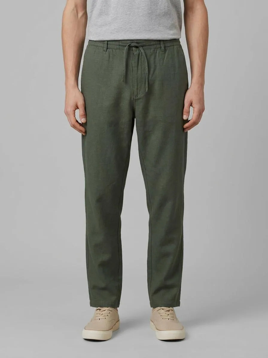 Springfield Khaki Men Linen Comfort Fit Chinos SKU: 1553735_92 Image 00