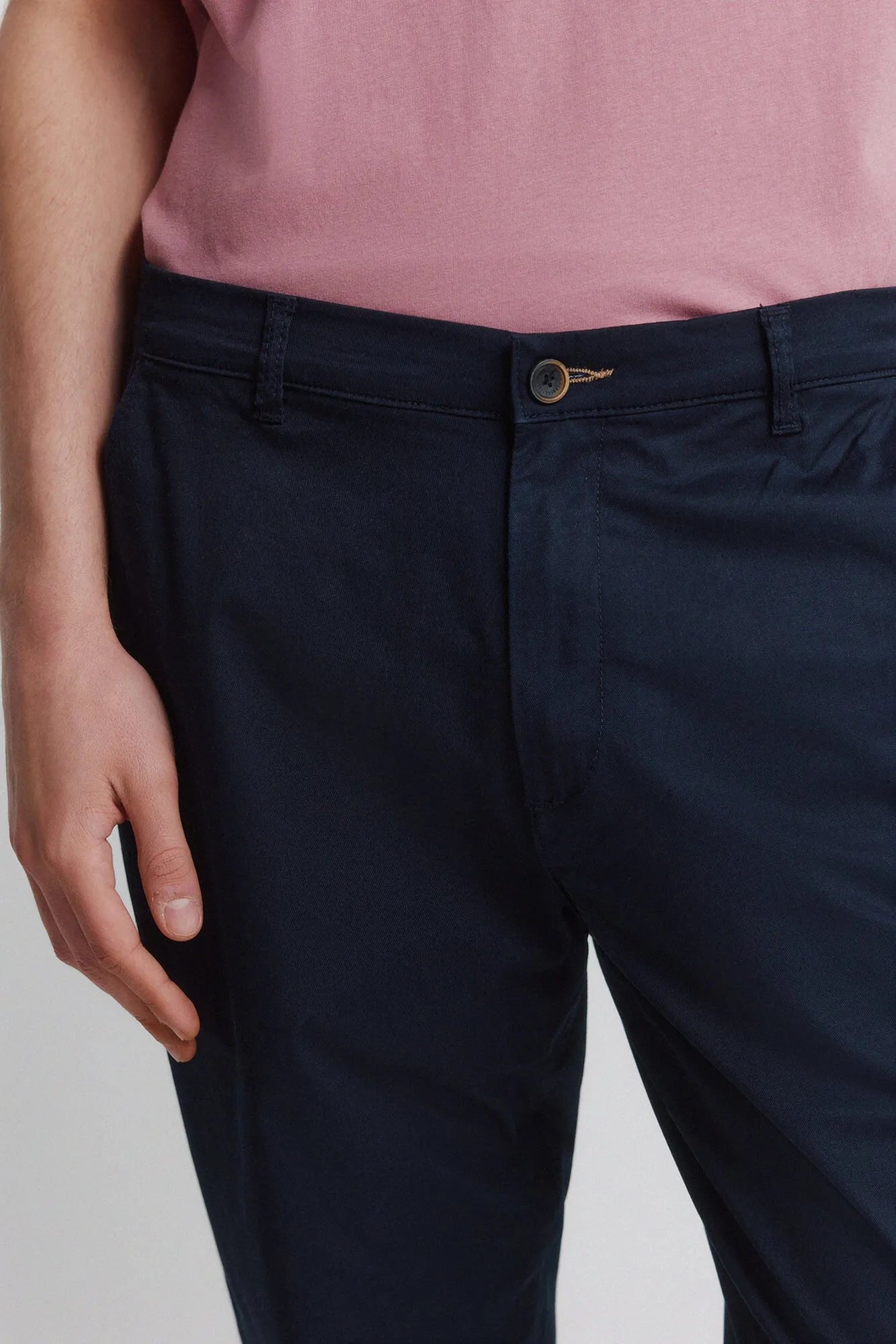 Springfield Blue Men Light Comfort Slim Fit Chinos SKU: 1553737_11 Image 04