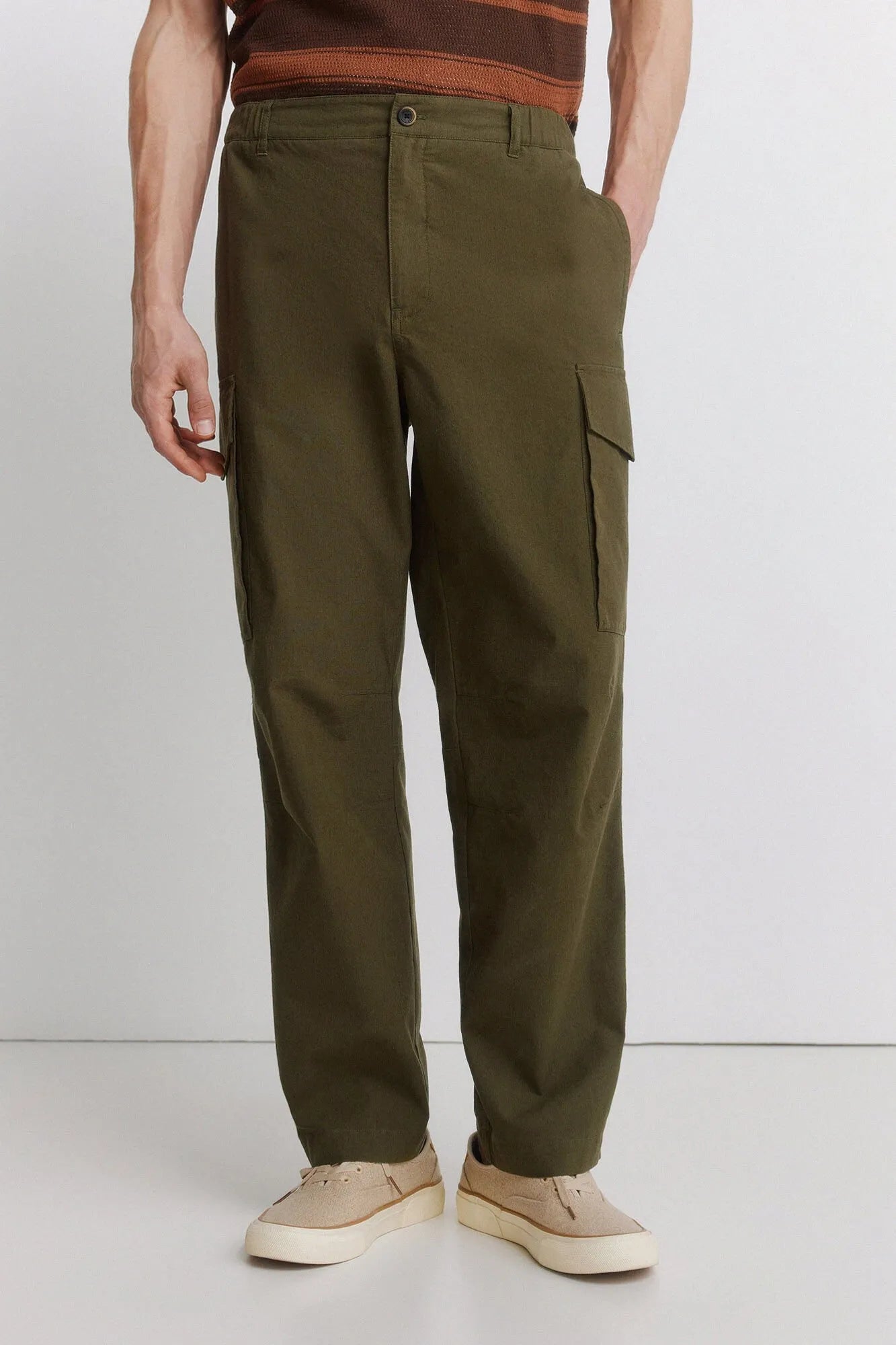 Springfield Khaki Men Straight Fit Cargo Trousers SKU: 1553742_92 Image 02