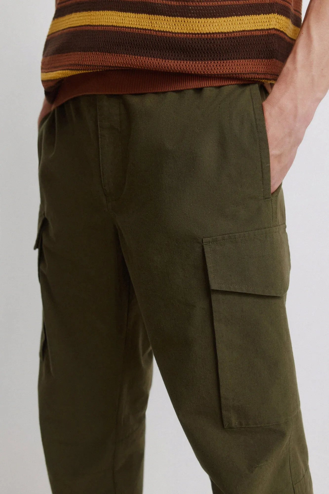 Springfield Khaki Men Straight Fit Cargo Trousers SKU: 1553742_92 Image 04