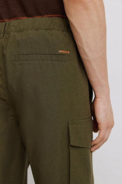 Springfield Khaki Men Straight Fit Cargo Trousers SKU: 1553742_92 Image 06
