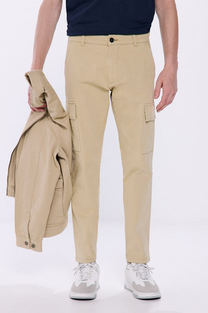 Cargo Trousers Slim Fit in Cotton Fabric_1558227_51_02