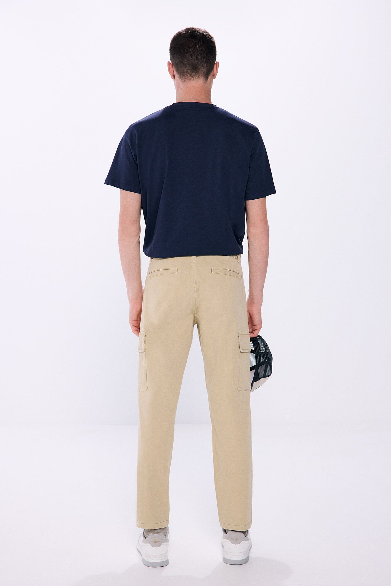 Cargo Trousers Slim Fit in Cotton Fabric_1558227_51_05