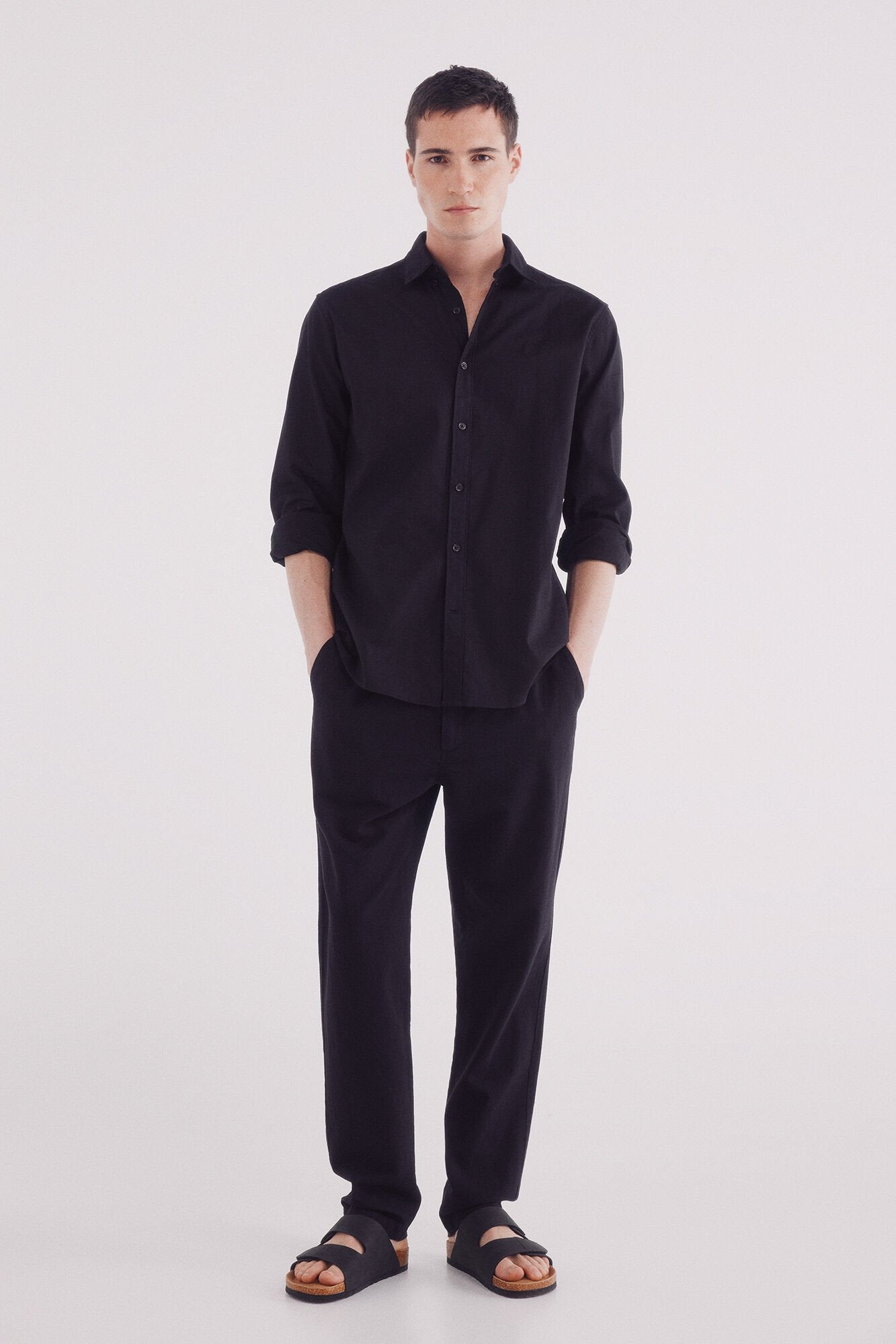 Springfield_Slim Fit Linen Chinos Trousers_1559348_01_01