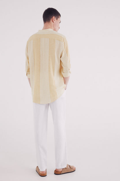 Springfield_Slim Fit Linen Chinos Trousers_1559348_99_05